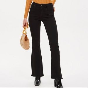 Topshop Petite Jamie Flare Jean in Black